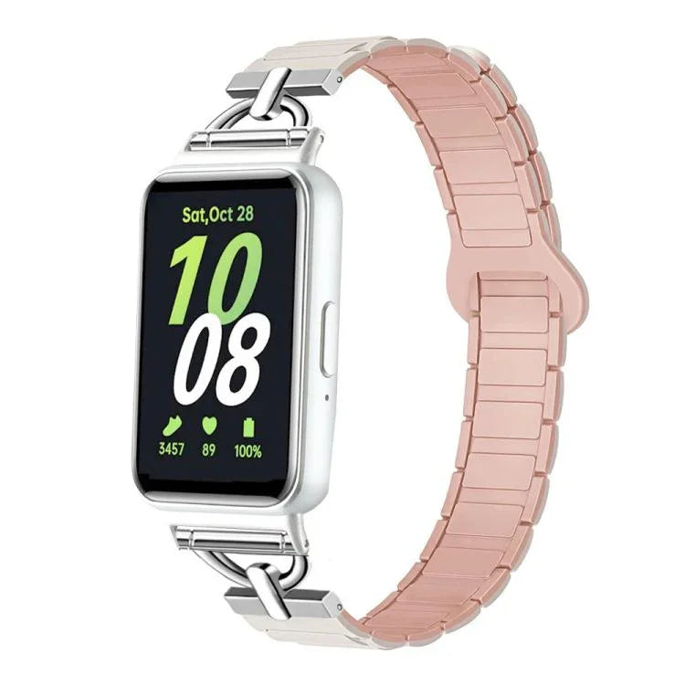 D-shaped Tri-beads Magnetic Silicone Watch Band, For Samsung Galaxy Fit3