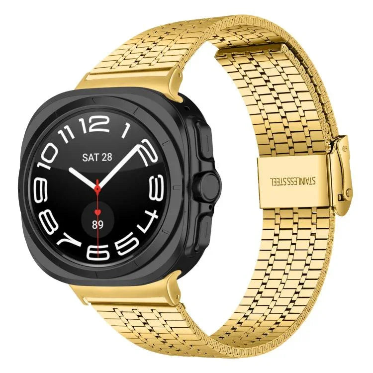 Seven Beads Buckle Stainless Steel Watch Band, For Samsung Galaxy Watch Ultra 47mm / Ultra 2025