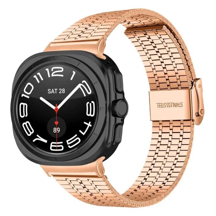 Seven Beads Buckle Stainless Steel Watch Band, For Samsung Galaxy Watch Ultra 47mm / Ultra 2025