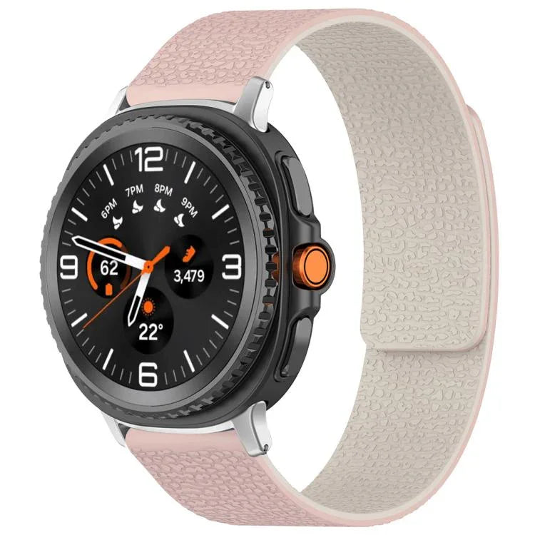 xDfind Litchi Texture Magnetic Silicone Watch Band, For Samsung Galaxy Watch Ultra/Ultra 2025, For Samsung Galaxy Watch8 / 8 Classic, For Samsung Galaxy Watch 7 / 6 / 5 / FE, For Samsung Galaxy Fit3 SM-R390