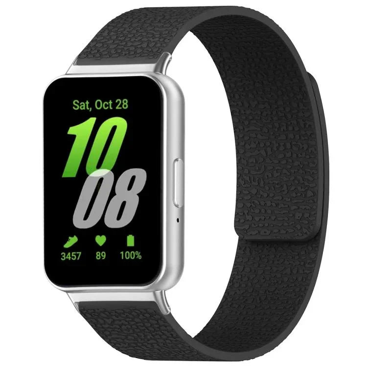 xDfind Litchi Texture Magnetic Silicone Watch Band, For Samsung Galaxy Watch Ultra/Ultra 2025, For Samsung Galaxy Watch8 / 8 Classic, For Samsung Galaxy Watch 7 / 6 / 5 / FE, For Samsung Galaxy Fit3 SM-R390