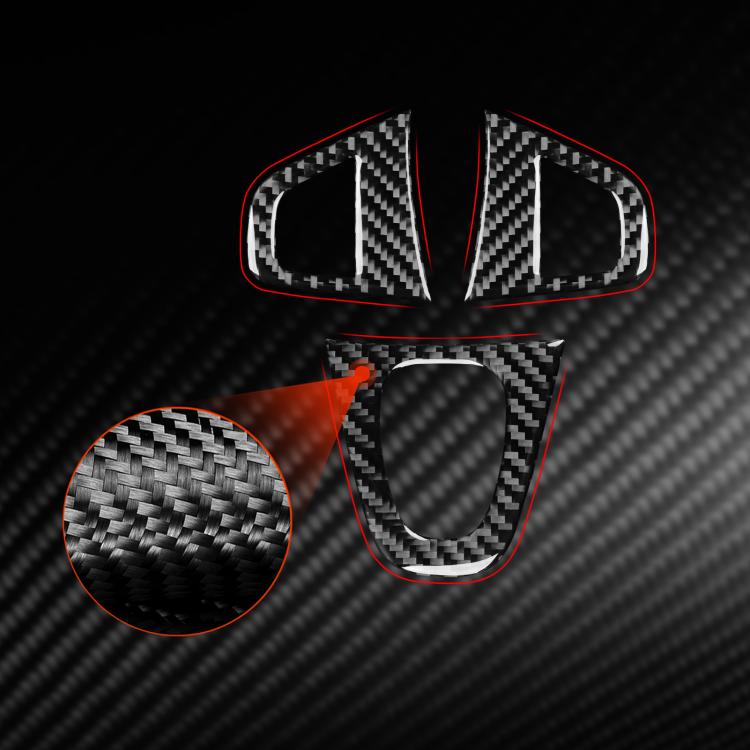 3pcs/Set Carbon Fiber Car Steering Wheel Buttons Decorative Sticker for Renault Fluence 2009-2017 / Megane 2008-2016, Left and Right Driver, Steering Wheel Buttons