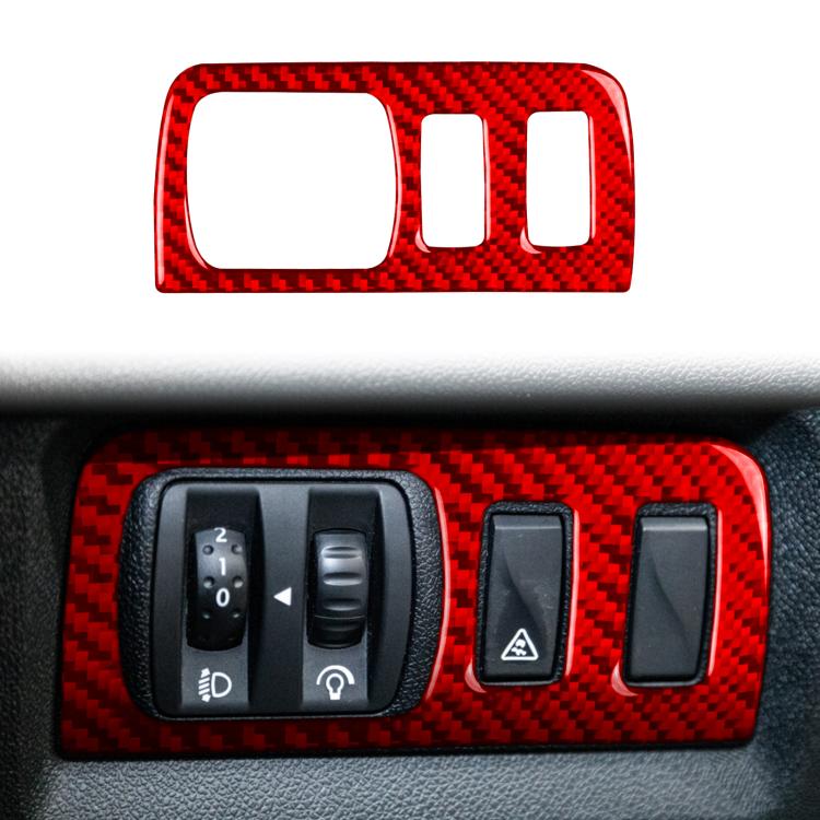 Carbon Fiber Car Headlight Button Frame Decorative Sticker for Renault Fluence 2009-2017 / Megane 2008-2016, Left and Right Driver, Headlight Button Frame