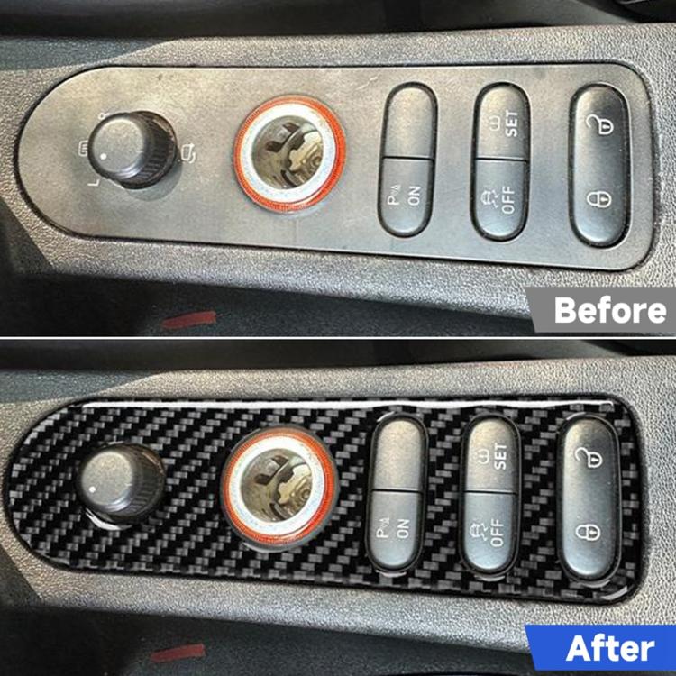 Carbon Fiber Car Rear Mirror Adjustment Switch Frame Decorative Sticker for SEAT Leon 2005-2012, Left and Right Driver, Rear Mirror Adjustment Switch Frame