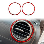 2pcs/Set Carbon Fiber Car AC Two Sides Air Outlet Decorative Sticker for SEAT Leon 2005-2012, Left and Right Driver, AC Two Sides Air Outle