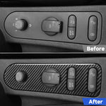 Carbon Fiber Car Rear Mirror Adjustment Panel B Decorative Sticker for SEAT Leon 2005-2012, Left and Right Driver, Rear Mirror Adjustment Panel B