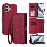 Butterfly Love Flower Multi-card Zipper Wallet Leather Phone Case, For iPhone 17e / 16e, For iPhone 17 Pro Max, For iPhone 17 Pro, For iPhone 17, For iPhone Air, For iPhone 16 Pro Max