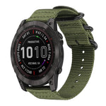 xDfind Ring Buckle Nylon Canvas Watch Band, For Garmin Fenix 8/7X/6X/5X 26mm, For Garmin Fenix 8/7/6/5 22mm, For Garmin Forerunner 235/220/620/630, For Garmin Forerunner 35 / 30 / 35J