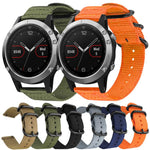xDfind Ring Buckle Nylon Canvas Watch Band, For Garmin Fenix 8/7X/6X/5X 26mm, For Garmin Fenix 8/7/6/5 22mm, For Garmin Forerunner 235/220/620/630, For Garmin Forerunner 35 / 30 / 35J
