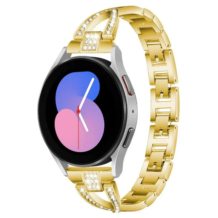 xDfind X-Shaped Single Row Diamond Metal Watch Band, For Samsung Galaxy Watch Ultra/Ultra 2025, For Samsung Galaxy Watch8 / 8 Classic, For Samsung Galaxy Watch 7 / 6 / 5 / FE