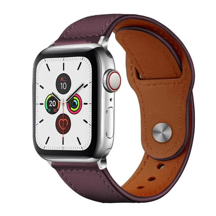 xDfind Rivet Buckle Genuine Leather Watch Band, For Apple Watch 42 / 44 / 45 / 46 / 49mm, For Apple Watch 38 / 40 / 41 / S10 42mm