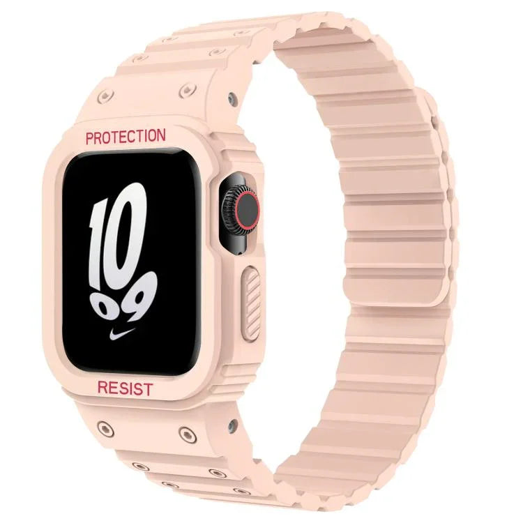xDfind Magnetic Silicone Watch Band with Integrated Watch Cover, For Apple Watch 42 / 44 / 45mm, For Apple Watch Series 10 / 11 46mm, For Apple Watch Series 10 / 11 42mm, For Apple Watch Ultra 3 / 2 / 1 49mm, For Apple Watch 38 / 41mm