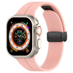 xDfind  Flat Head Groove Folding Black Buckle Silicone Watch Band, For Apple Watch 42 / 44 / 45 / 46 / 49mm, For Apple Watch 38 / 40 / 41 / S10 42mm