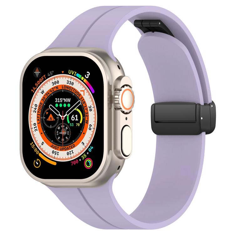 xDfind  Flat Head Groove Folding Black Buckle Silicone Watch Band, For Apple Watch 42 / 44 / 45 / 46 / 49mm, For Apple Watch 38 / 40 / 41 / S10 42mm