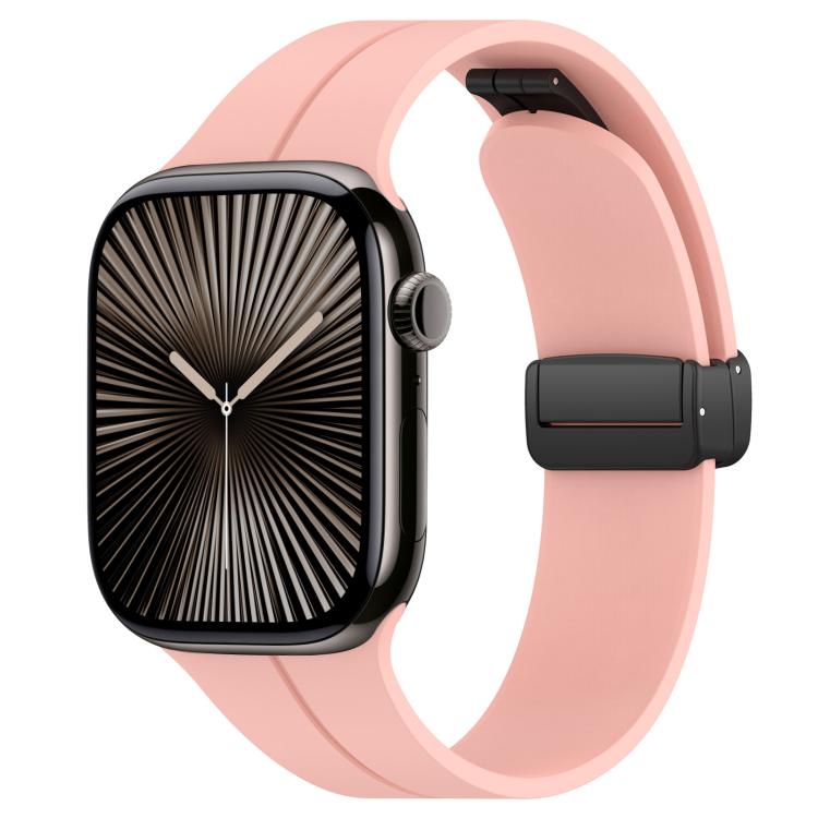 xDfind  Flat Head Groove Folding Black Buckle Silicone Watch Band, For Apple Watch 42 / 44 / 45 / 46 / 49mm, For Apple Watch 38 / 40 / 41 / S10 42mm