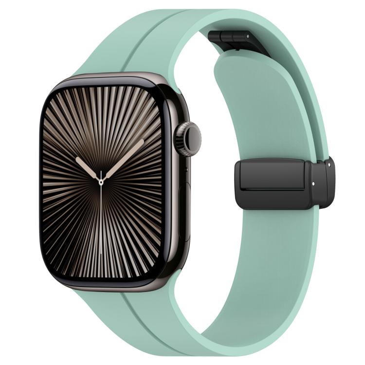xDfind  Flat Head Groove Folding Black Buckle Silicone Watch Band, For Apple Watch 42 / 44 / 45 / 46 / 49mm, For Apple Watch 38 / 40 / 41 / S10 42mm
