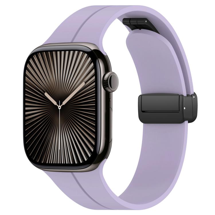xDfind  Flat Head Groove Folding Black Buckle Silicone Watch Band, For Apple Watch 42 / 44 / 45 / 46 / 49mm, For Apple Watch 38 / 40 / 41 / S10 42mm