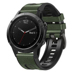 xDfind Leather Skin Silicone Quick Release Watch Band, For Garmin 26mm, For Garmin 22mm