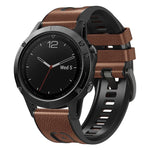 xDfind Leather Skin Silicone Quick Release Watch Band, For Garmin 26mm, For Garmin 22mm
