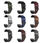 xDfind Leather Skin Silicone Quick Release Watch Band, For Garmin 26mm, For Garmin 22mm