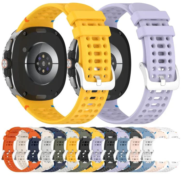 xDfind Alloy Silver Buckle Breathable Hole Silicone Watch Band, For Samsung Galaxy Watch8 / Watch8 Classic