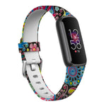 xDfind Silver Buckle Painting Silicone Watch Band For Fitbit Luxe, S, L