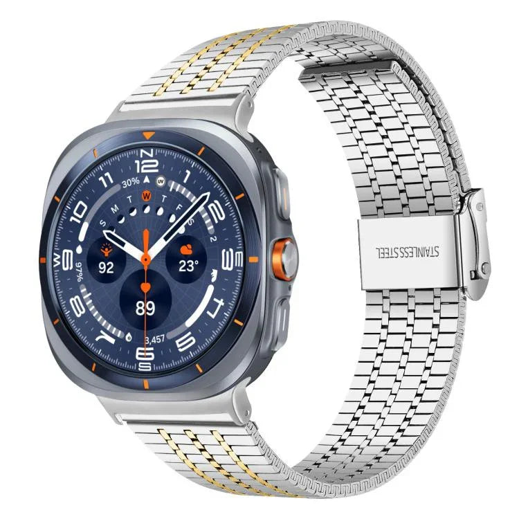 xDfind Seven Beads Buckle Stainless Steel Watch Band, For Samsung Galaxy Watch Ultra / Ultra 2025, For Samsung Galaxy Watch8 / 8 Classic, For Samsung Galaxy Watch 7 / 6 / 5 / FE