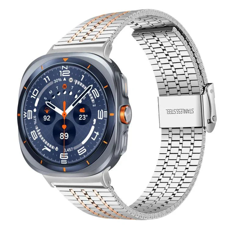 xDfind Seven Beads Buckle Stainless Steel Watch Band, For Samsung Galaxy Watch Ultra / Ultra 2025, For Samsung Galaxy Watch8 / 8 Classic, For Samsung Galaxy Watch 7 / 6 / 5 / FE