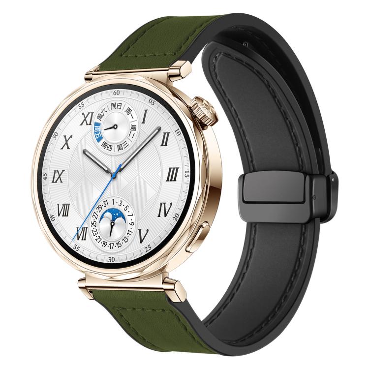 xDfind Crazy Horse Pattern Silicone Skin Magnetic Buckle Watch Band, 18mm, 20mm, 22mm