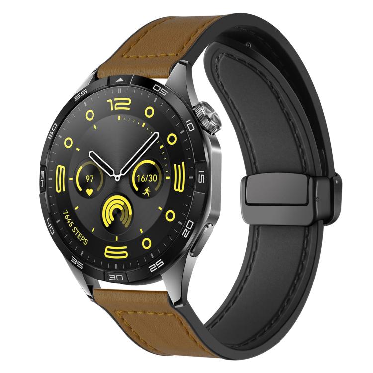 xDfind Crazy Horse Pattern Silicone Skin Magnetic Buckle Watch Band, 18mm, 20mm, 22mm