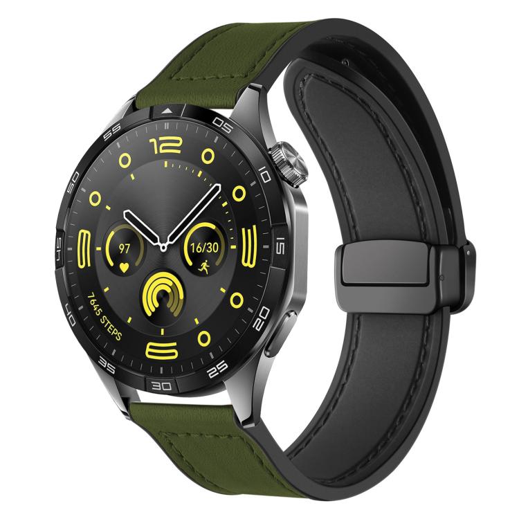 xDfind Crazy Horse Pattern Silicone Skin Magnetic Buckle Watch Band, 18mm, 20mm, 22mm
