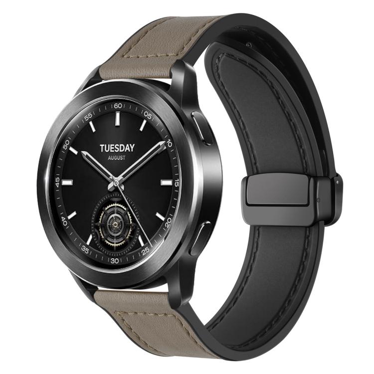 xDfind Crazy Horse Pattern Silicone Skin Magnetic Buckle Watch Band, 18mm, 20mm, 22mm