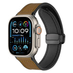 xDfind Crazy Horse Pattern Silicone Skin Magnetic Buckle Watch Band, For Apple Watch 42 / 44 / 45 / 46 / 49mm, For Apple Watch 38 / 40 / 41 / S10 42mm