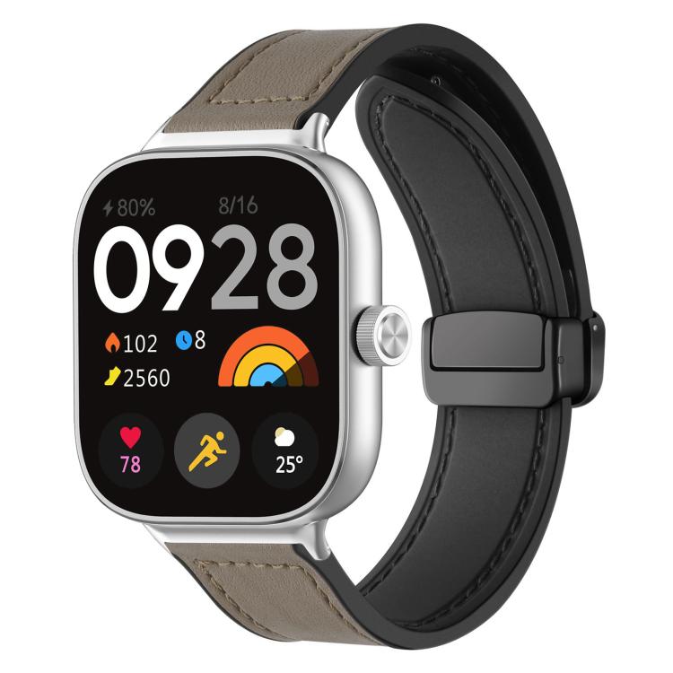 xDfind Crazy Horse Pattern Silicone Skin Magnetic Buckle Watch Band, For Xiaomi Band 10 Pro/9 Pro/Redmi Watch 6/5/4, For Redmi Watch 3 Active / Watch 3 Lite, For Redmi Watch 3