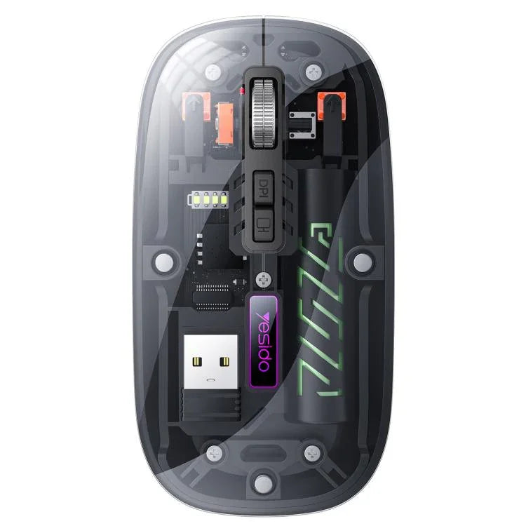 Yesido KB29 Transparent Bluetooth Dual Mode Wireless Mouse, KB29 (White), KB29 (Black)