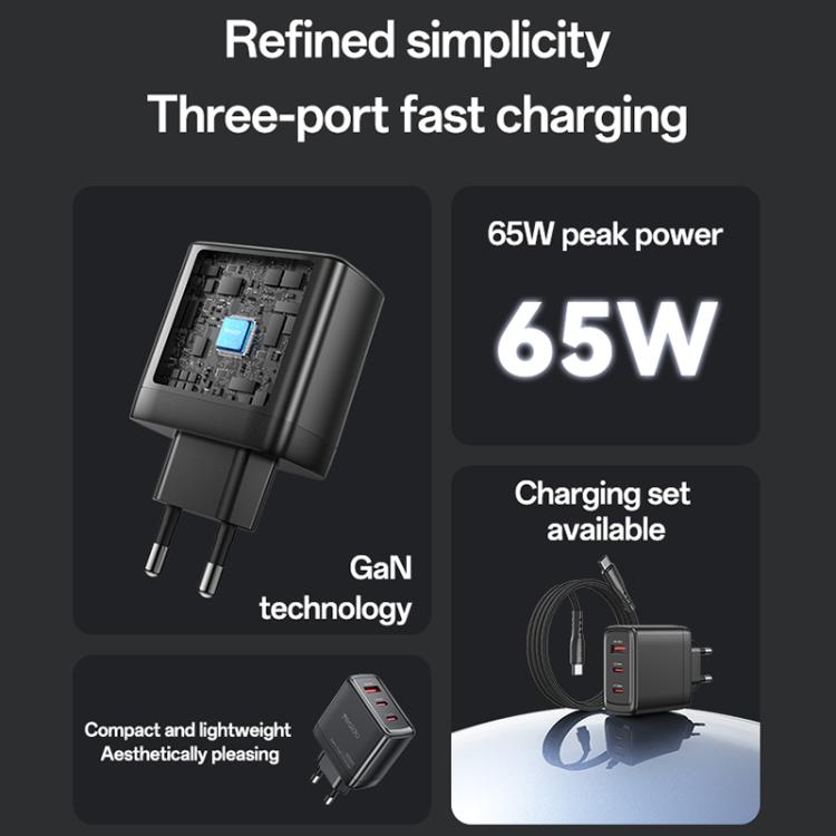 Yesido YC144 65W Three-port Fast Charger, YC144
