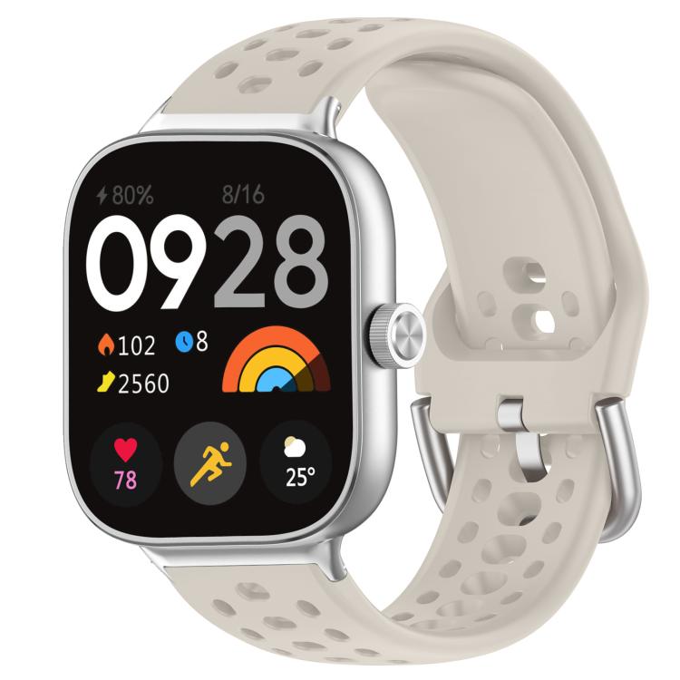 xDfind Silver Buckle Silicone Sport Watch Band, For Xiaomi Band 10 Pro / 9 Pro / Redmi Watch 6, For Redmi Watch 3 Active / Watch 3 Lite, For Redmi Watch 3