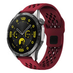 xDfind Flat Head Breathable Hole Black Buckle Silicone Watch Band, 20mm, 22mm