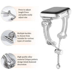 Bone Chain Shaped Diamond Metal Watch Band, For Apple Watch 46mm / 49mm / 45mm / 44mm, For Apple Watch 42mm / 41mm / 40mm / 38mm