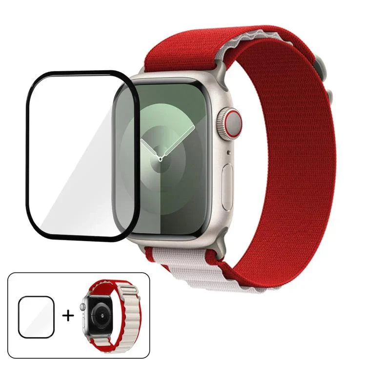 Buckle Loop Nylon Watch Band with 3D Curved Film, For Apple Watch Series 10 46mm