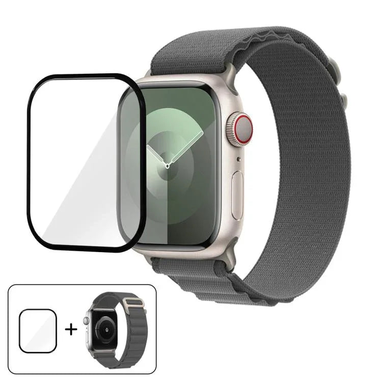 Buckle Loop Nylon Watch Band with 3D Curved Film, For Apple Watch Series 10 46mm