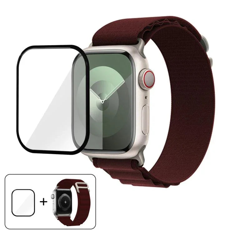 Buckle Loop Nylon Watch Band with 3D Curved Film, For Apple Watch Series 41mm