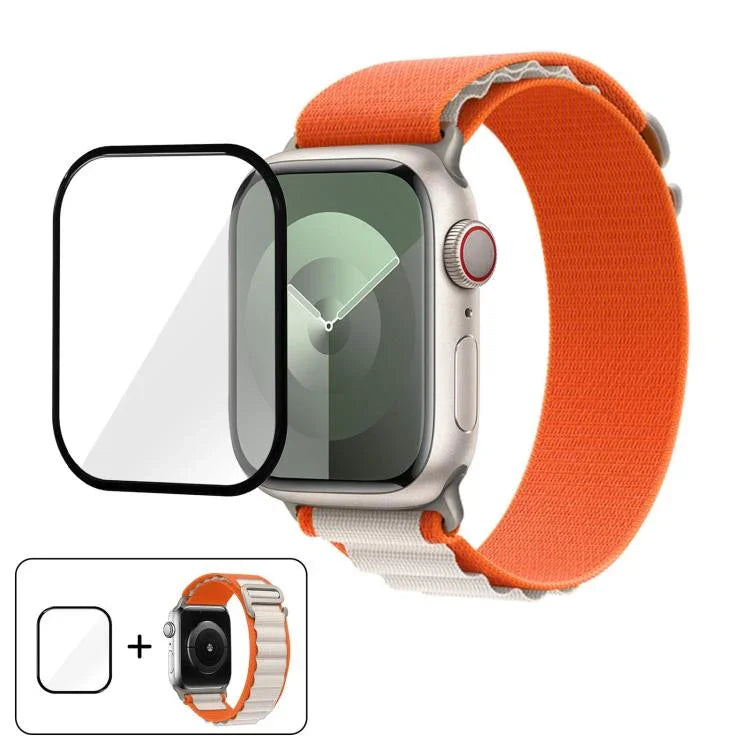 Buckle Loop Nylon Watch Band with 3D Curved Film, For Apple Watch Series 38mm