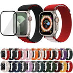Buckle Loop Nylon Watch Band with 3D Curved Film, For Apple Watch Series 10 46mm