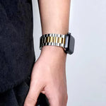 Three Beads Stainless Steel Watch Band with 3D Curved Film, For Apple Watch Ultra 2 / 1 49mm, For Apple Watch Series 45mm, For Apple Watch Series 41mm, For Apple Watch Series 38mm