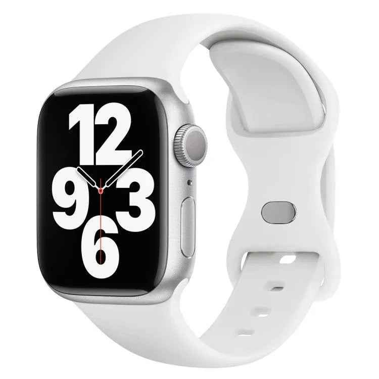 Butterfly Buckle Silicone Watch Band with 3D Curved Film, For Apple Watch Series 41mm, For Apple Watch Series 38mm, For Apple Watch Series 42mm