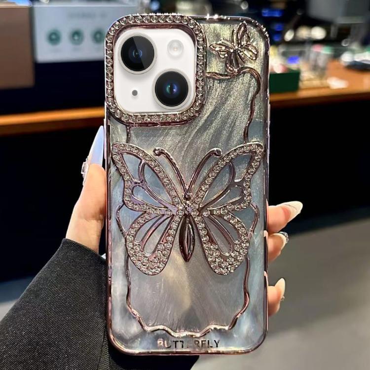 Butterfly Electroplating TPU Phone Case with Epoxy Cardboard, For iPhone 14, For iPhone 14 Pro, For iPhone 14 Pro Max, For iPhone 13 Pro Max, For iPhone 13 Pro, For iPhone 13