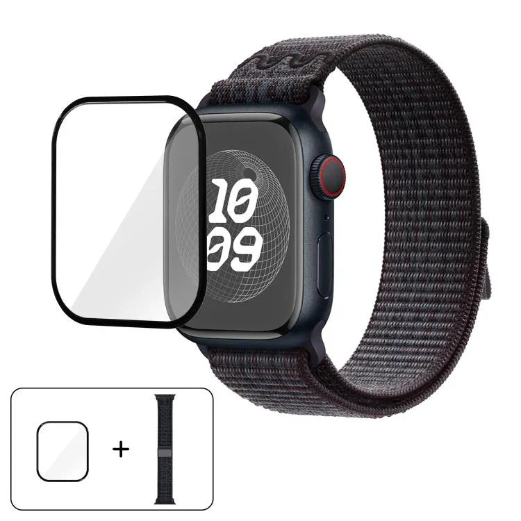 Nylon Loop Watch Band with 3D Curved Film, For Apple Watch Series 41mm, For Apple Watch Series 38mm, For Apple Watch Series 42mm