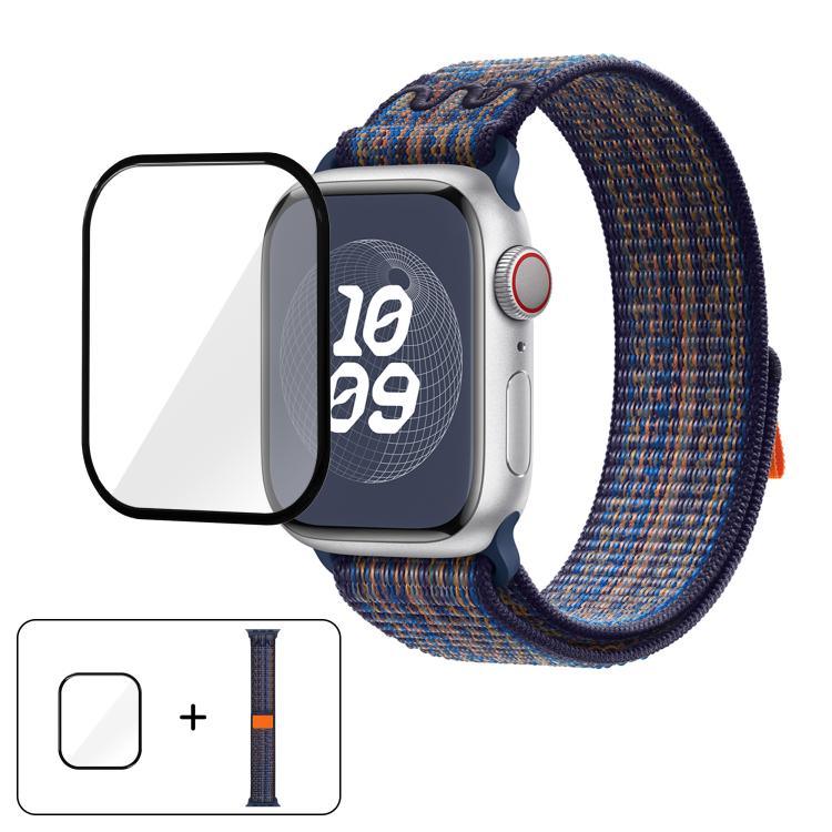 Nylon Loop Watch Band with 3D Curved Film, For Apple Watch Series 41mm, For Apple Watch Series 38mm, For Apple Watch Series 42mm