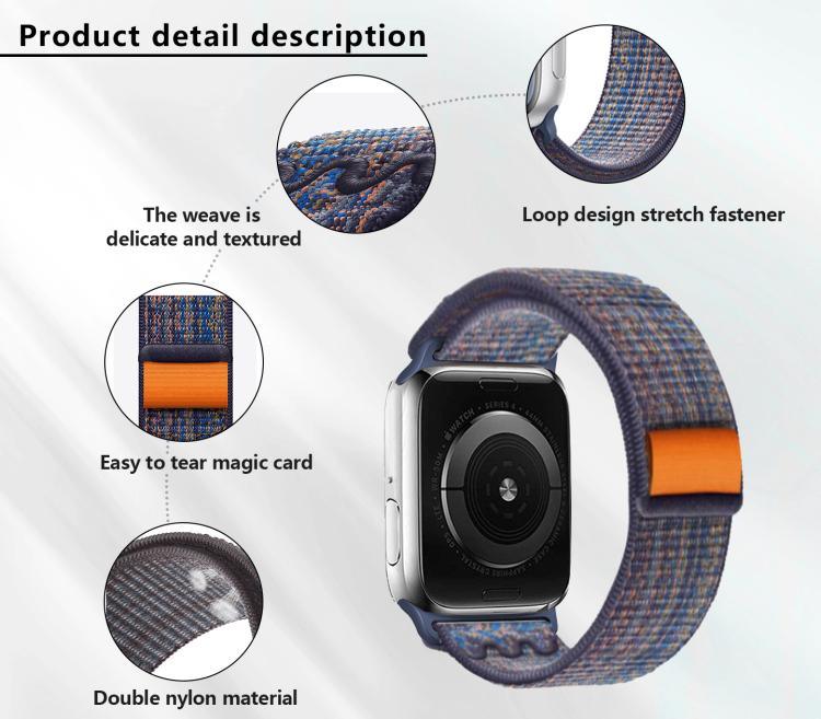Nylon Loop Watch Band with 3D Curved Film, For Apple Watch Series 41mm, For Apple Watch Series 38mm, For Apple Watch Series 42mm
